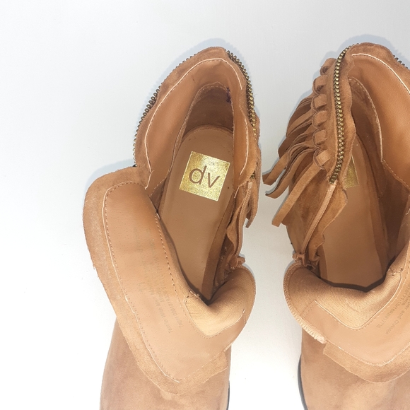 DV by Dolce Vita Boho Suede Peep Toe Fringe Booty - Picture 5 of 15